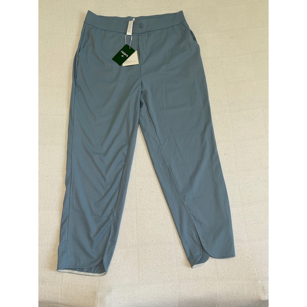 Halara High Waisted Petal Hem Casual Pants Blue Gray Size L Regular